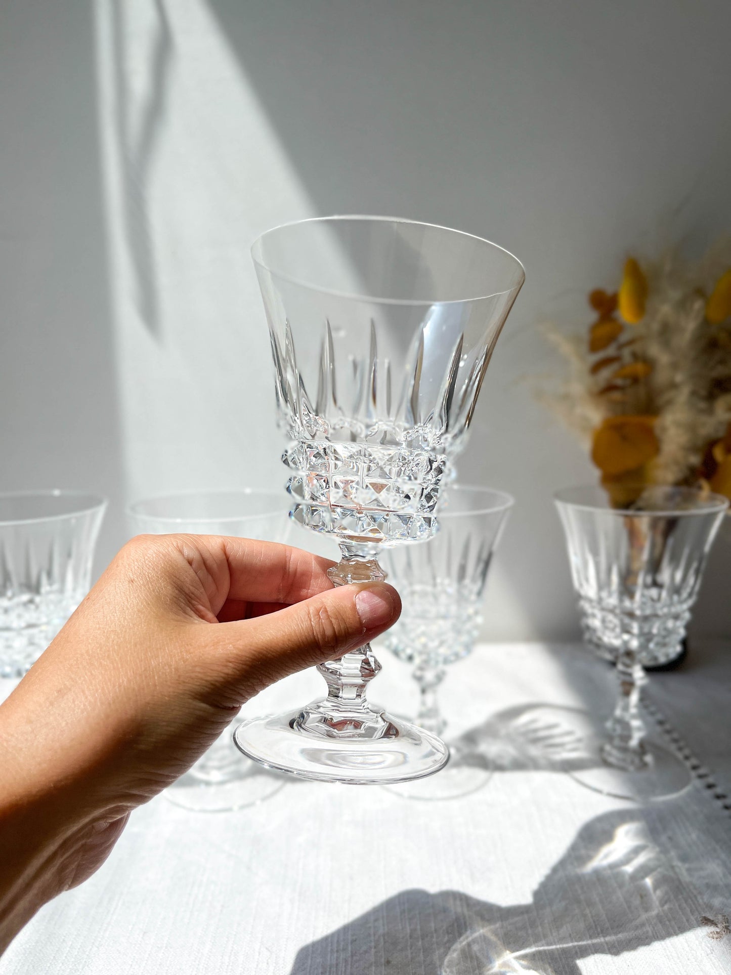 5 Cristal D'Arques water glasses, TUILERIES model