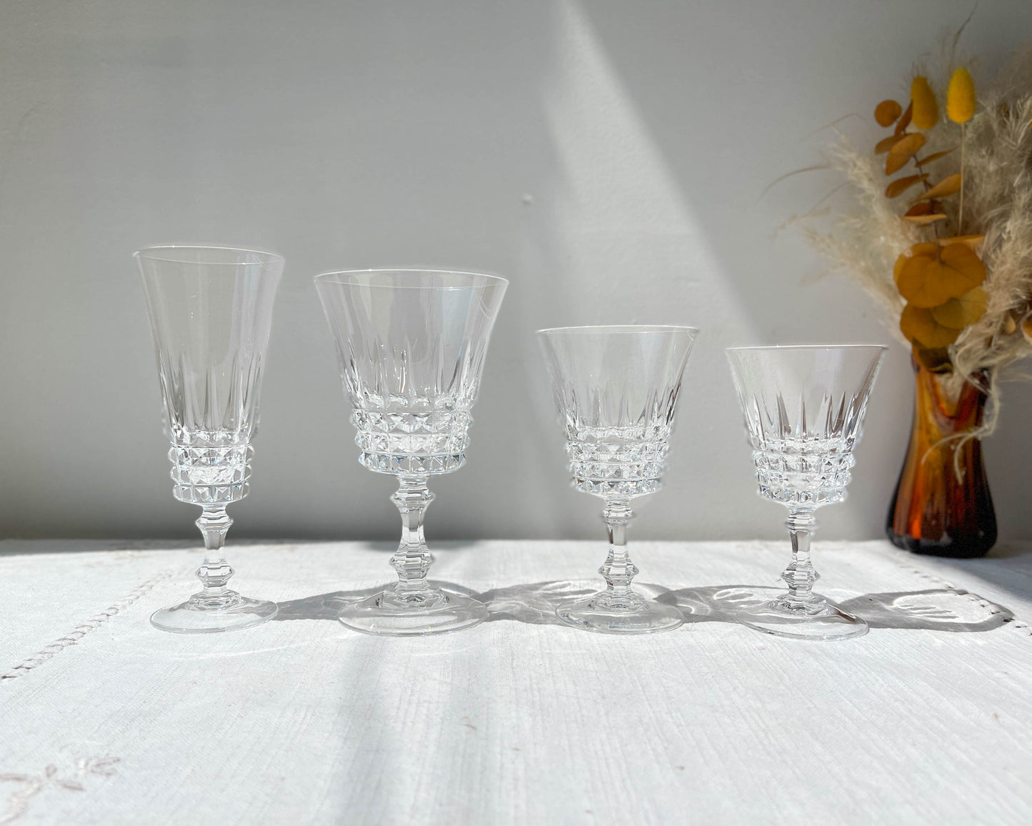 6 Verres à vin rouge Cristal D'Arques modèle TUILERIES