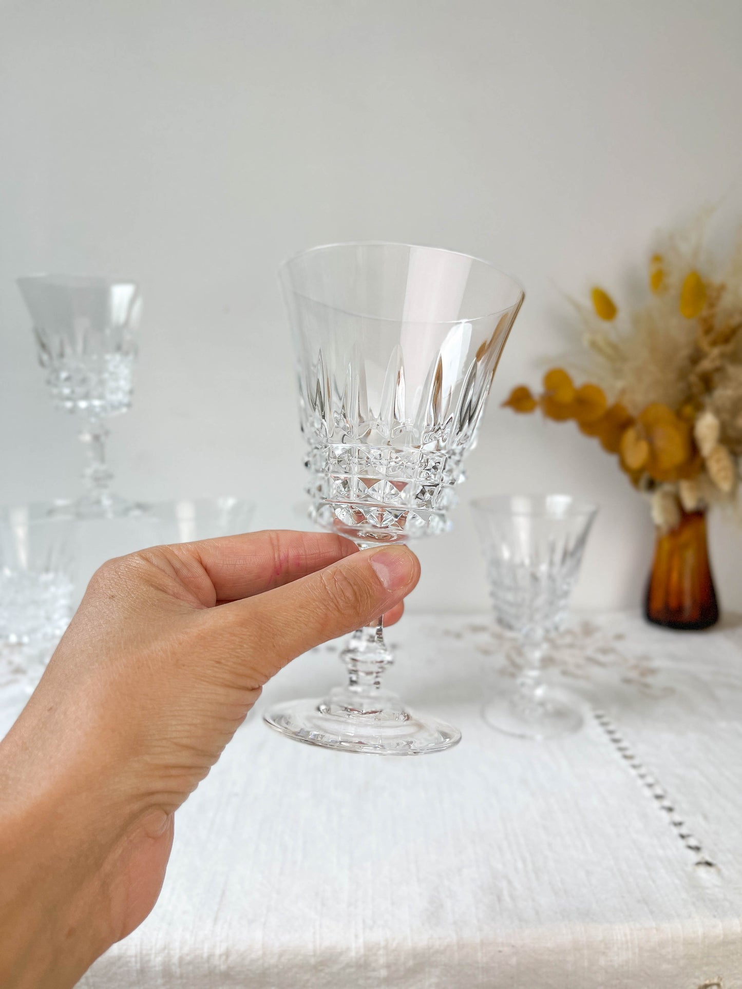 6 Verres à vin rouge Cristal D'Arques modèle TUILERIES