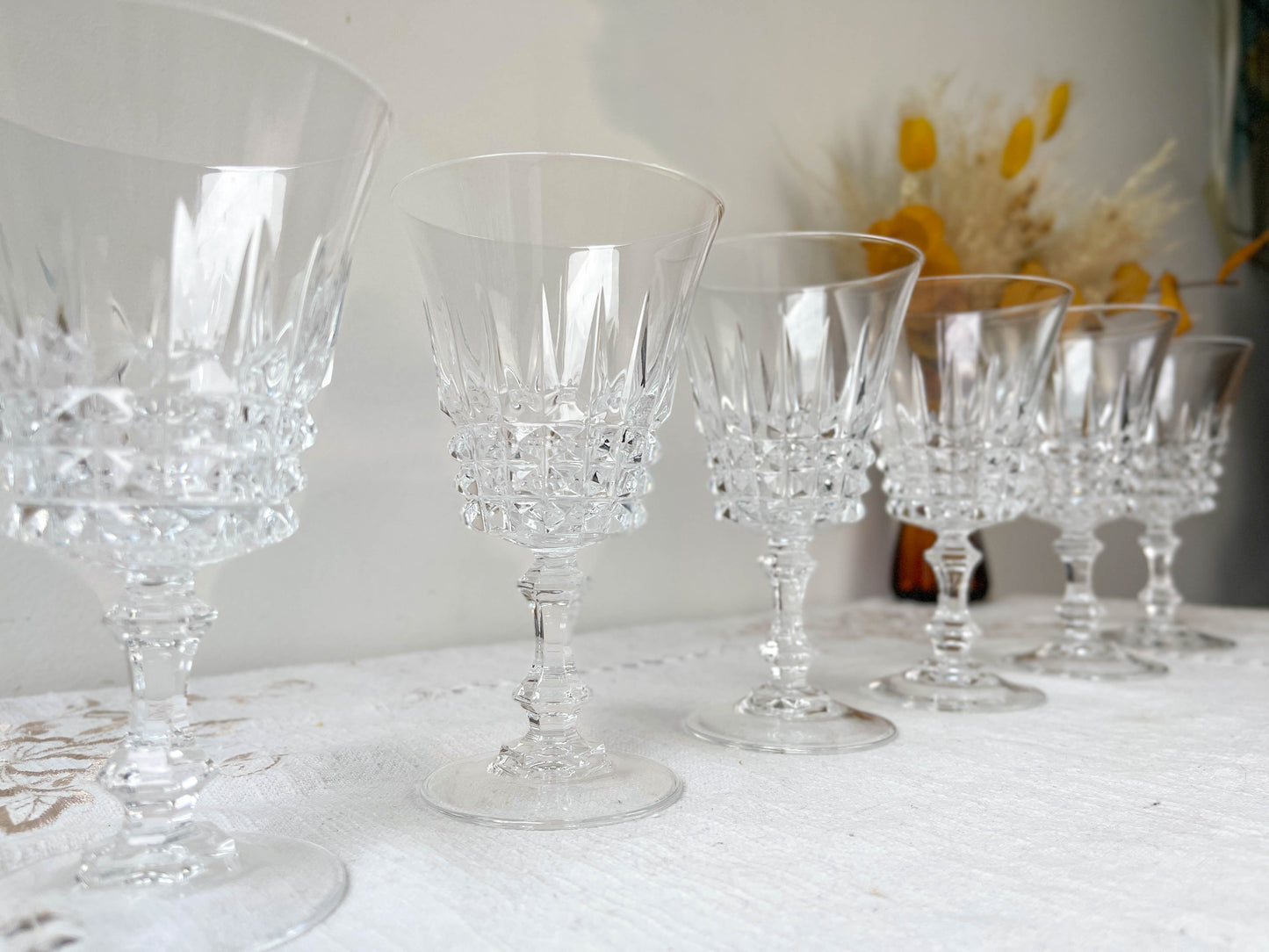 6 Verres à vin rouge Cristal D'Arques modèle TUILERIES
