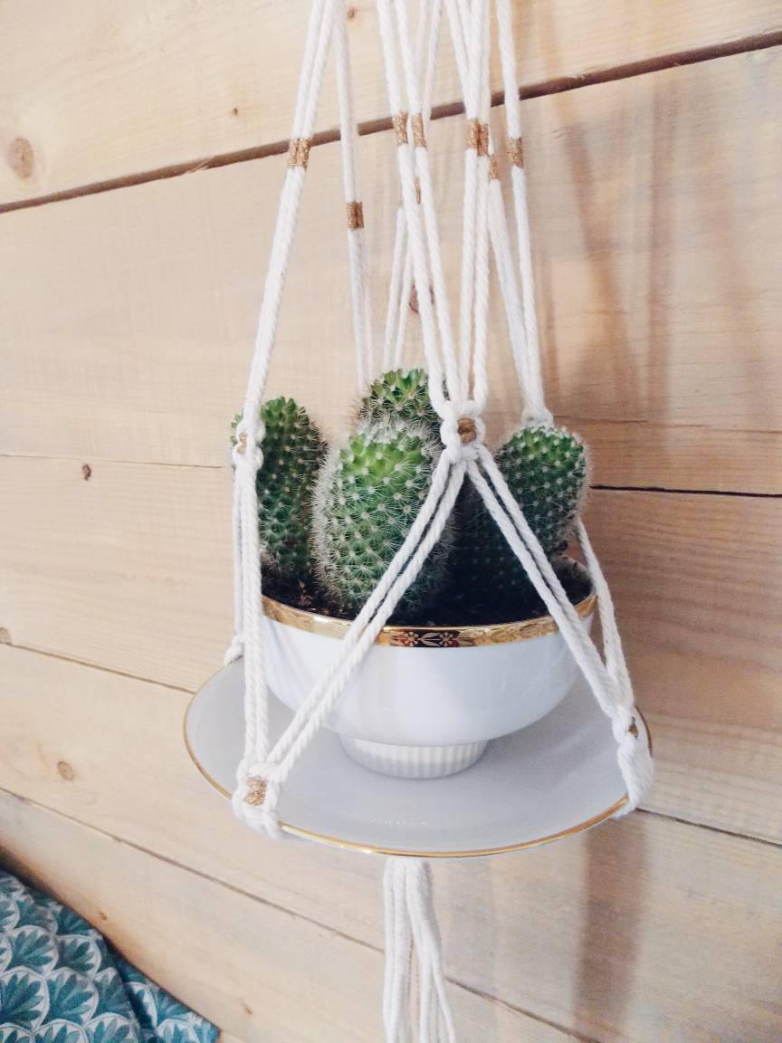 Suspension porte plante en crochet