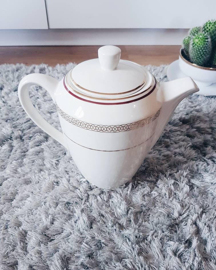 Théière en porcelaine blanche doré Gien - violn.fr