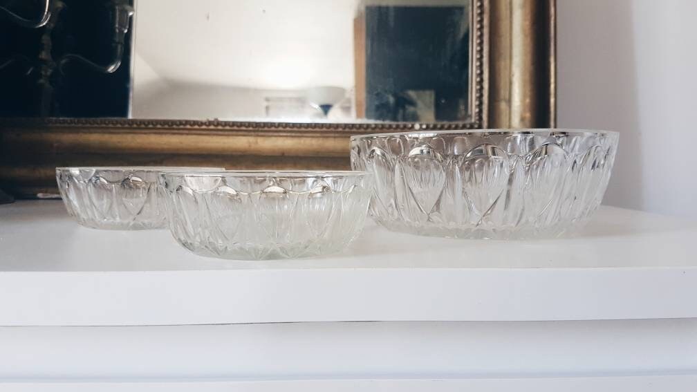 Service à dessert en verre vintage - violn.fr