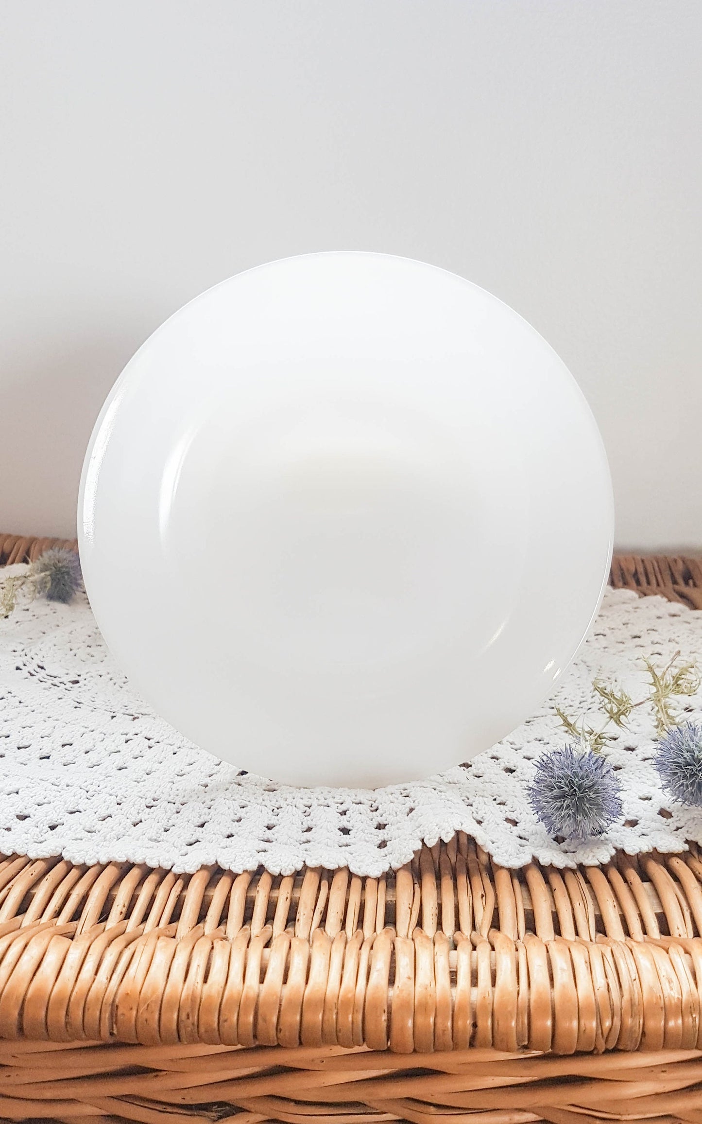 6 small white Arcopal plates made in France