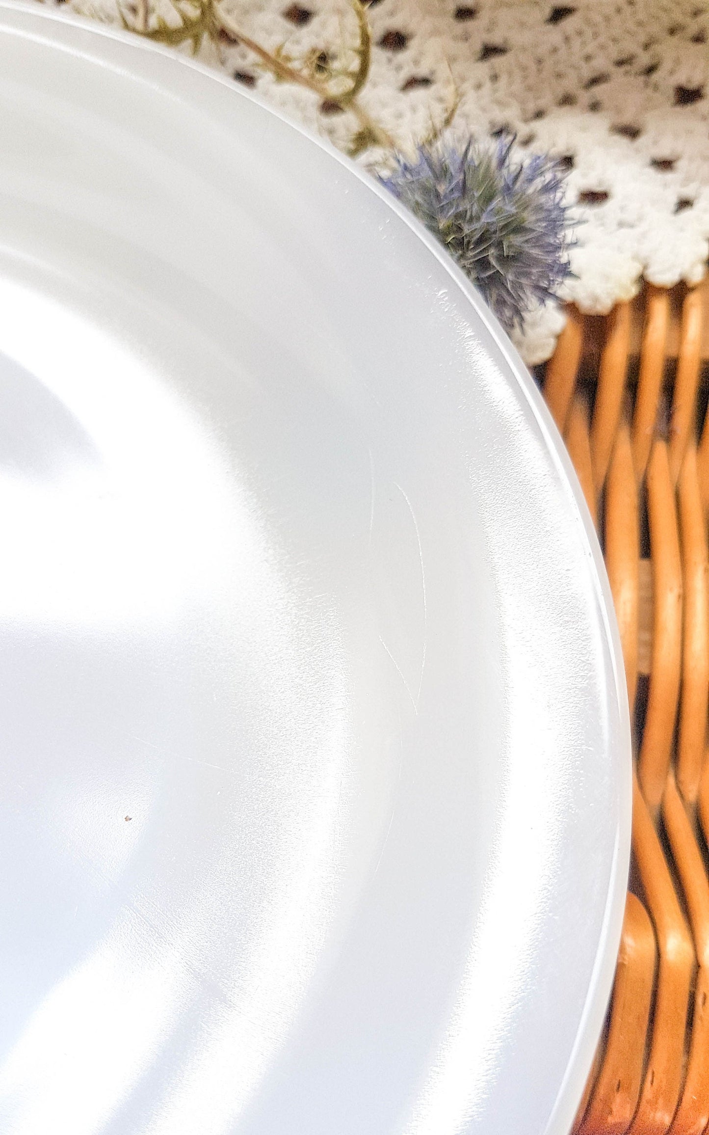 6 small white Arcopal plates made in France