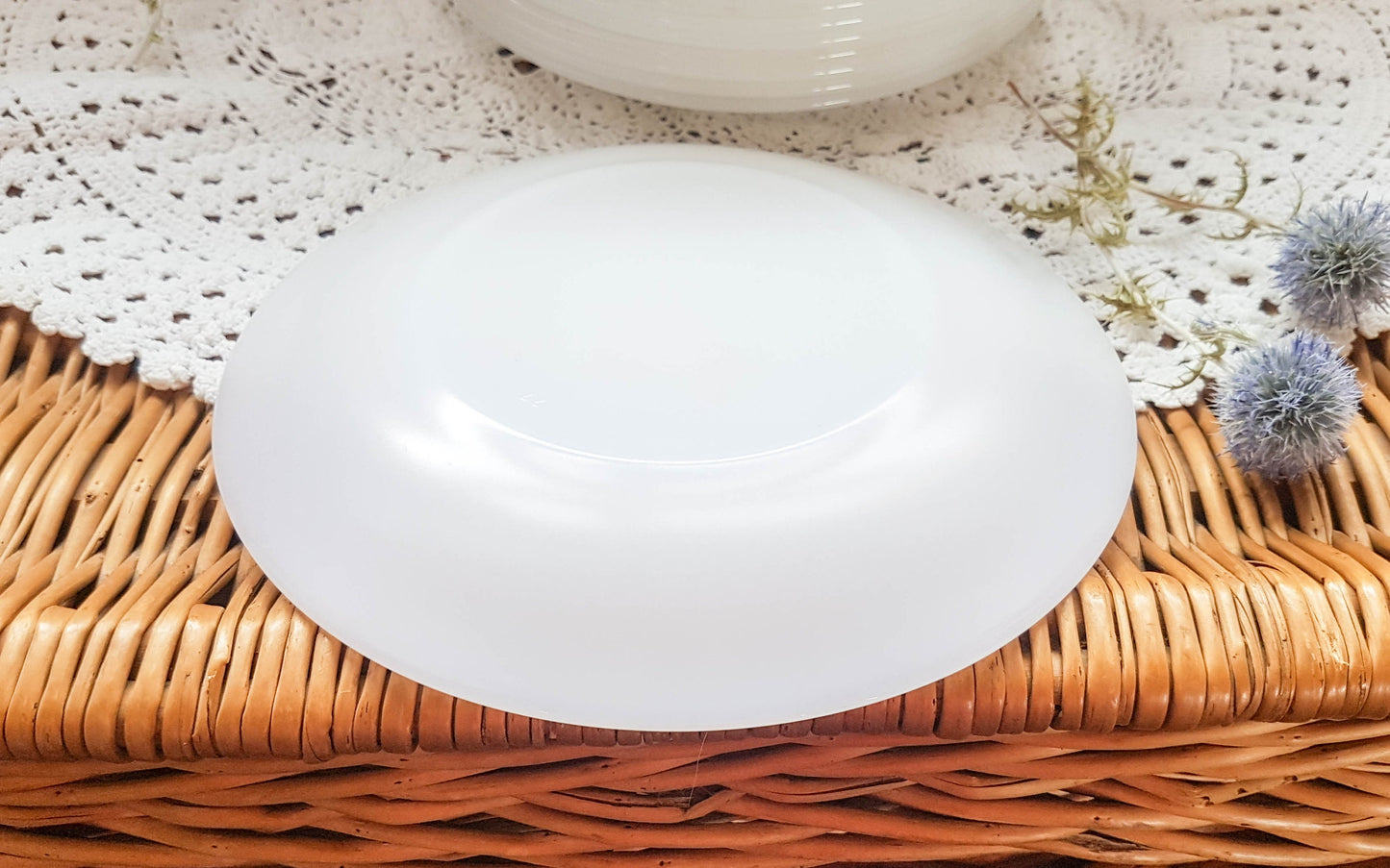 6 small white Arcopal plates made in France