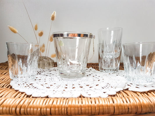 Villeroy and Boch Crystal Ice Bucket + 4 Whiskey Glasses