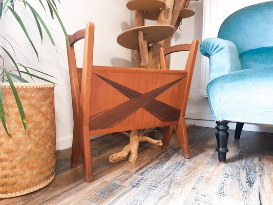 Vintage Scandinavian teak magazine rack, 1950s