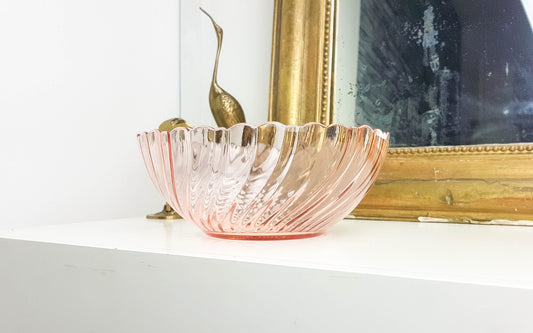 Saladier Luminarc modèle ROSALINE en verre rose dépression Taille M - violn.fr