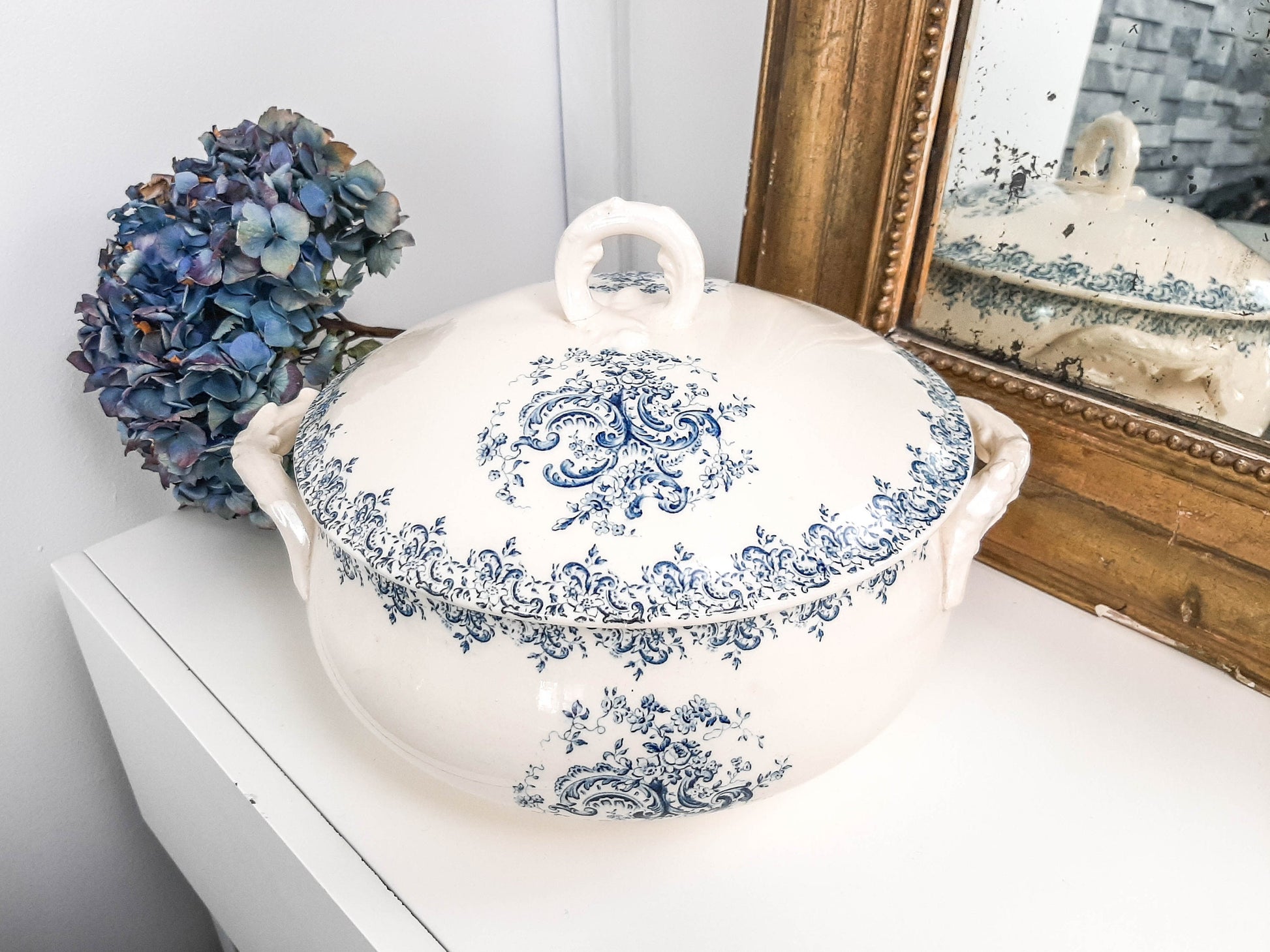 Soupière Terre de fer Gien LOUIS XV, 1890s - violn.fr
