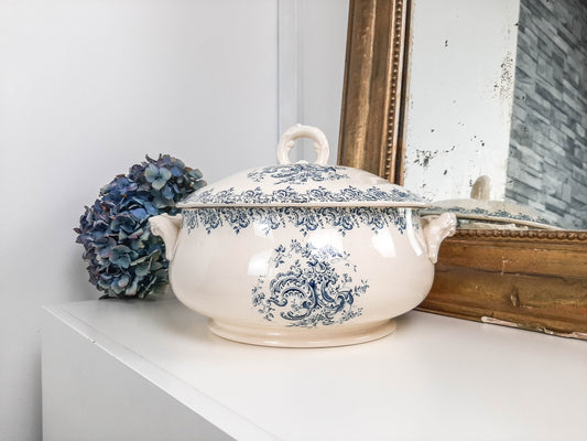 Soupière Terre de fer Gien LOUIS XV, 1890s - violn.fr