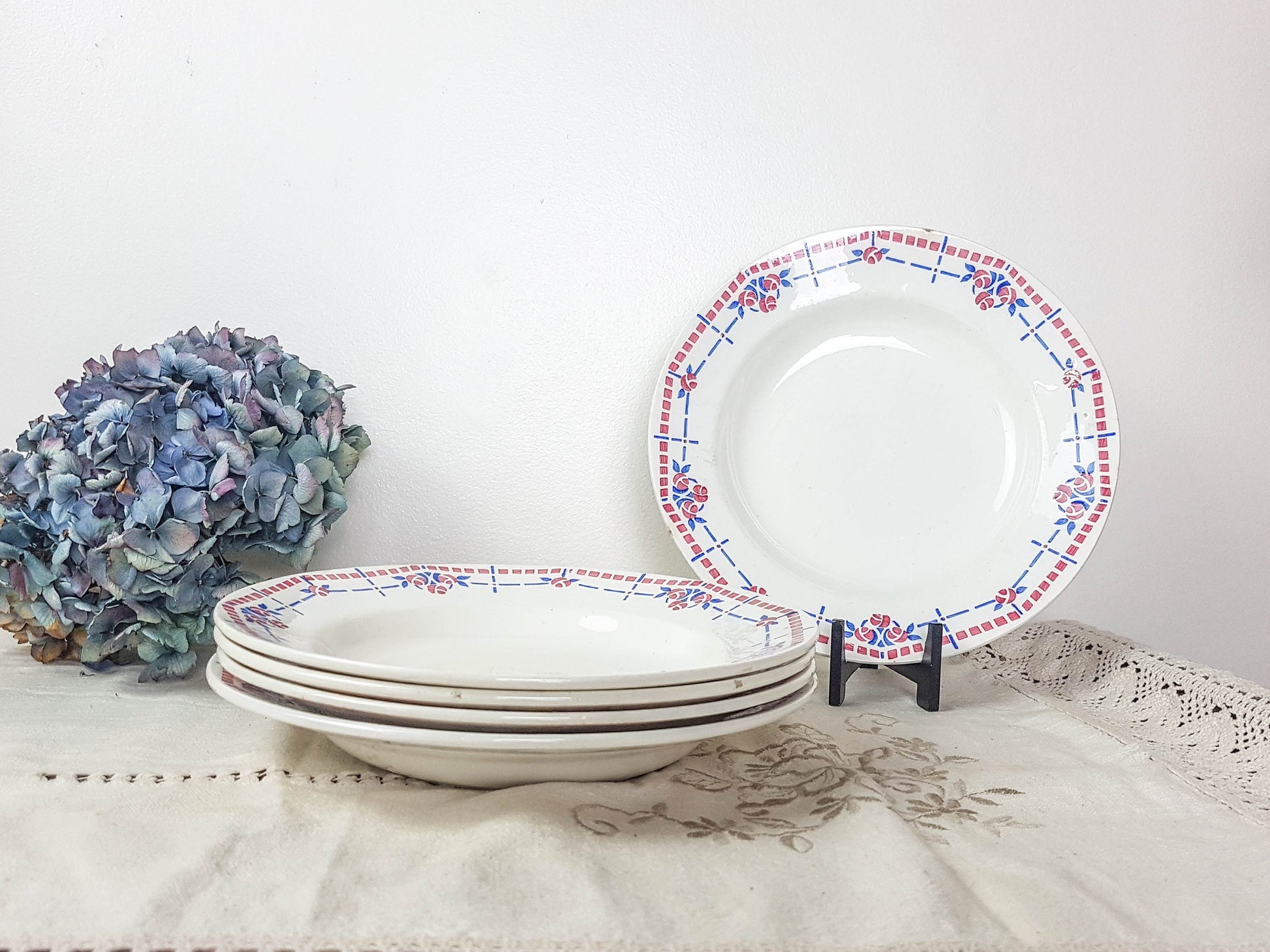 5 Assiettes creuses Saint Amand modèle CLAIRE - violn.fr