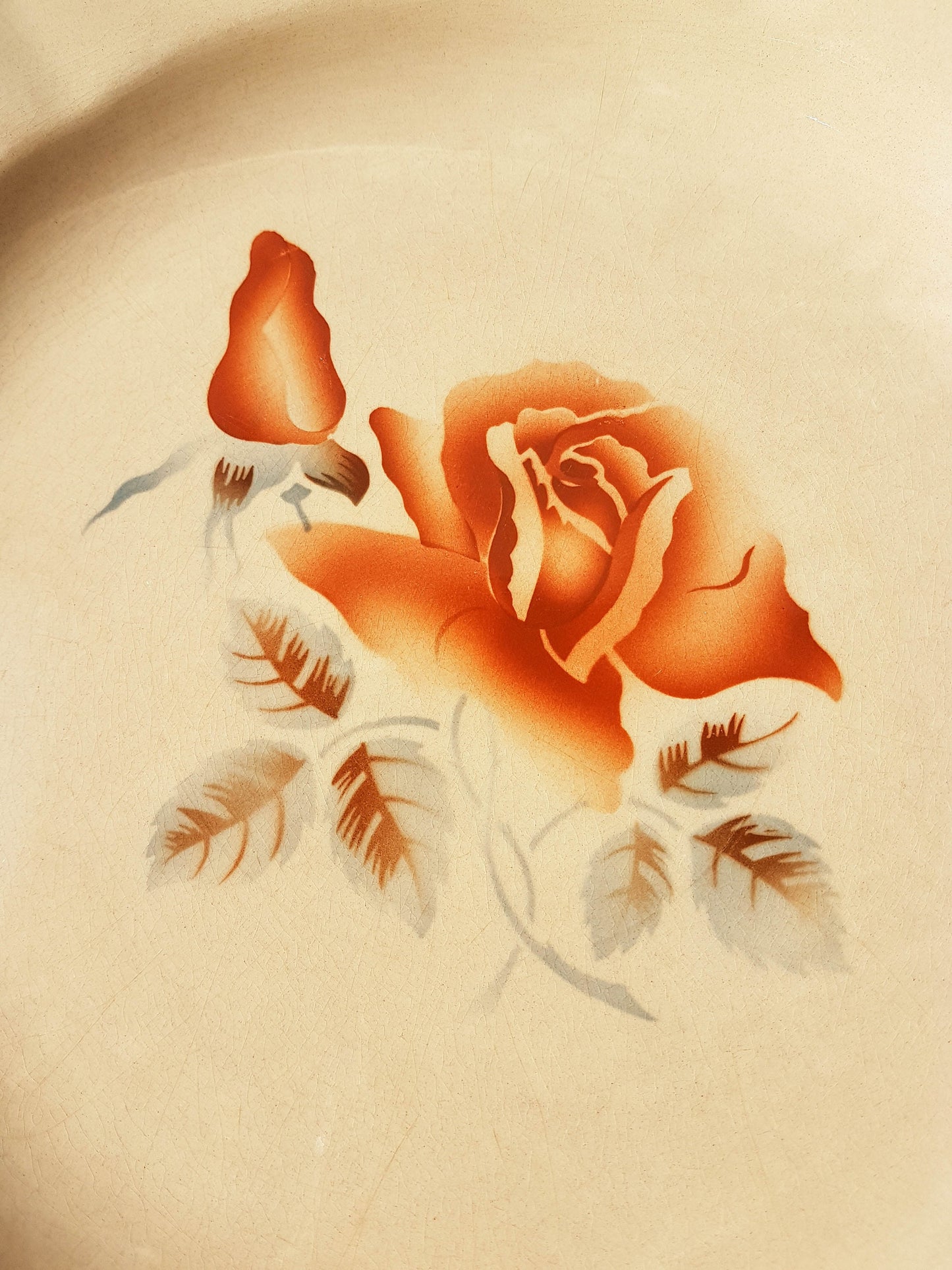 Digoin Sarreguemines pink pattern dish