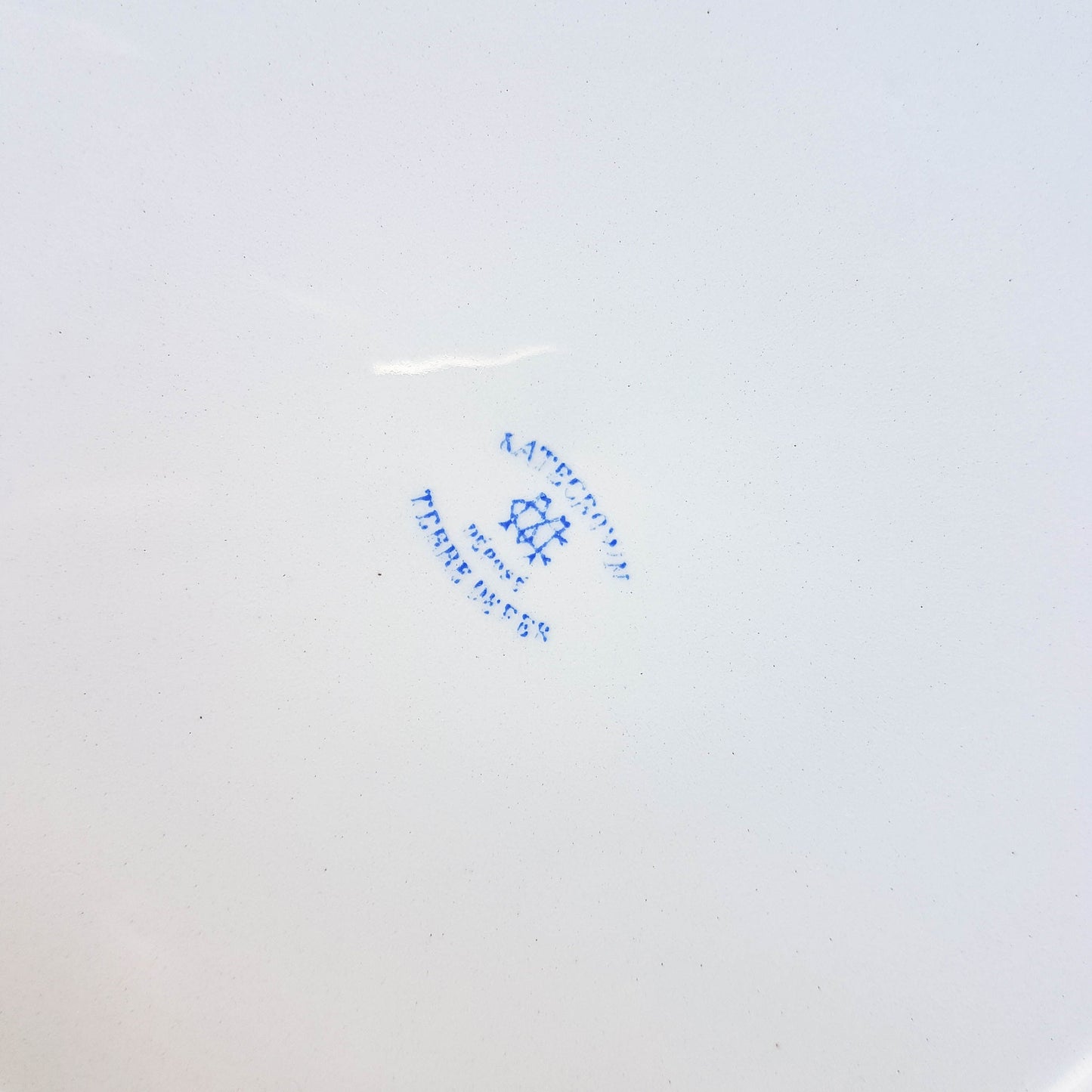 Round dish Terre de fer Katecrown blue floral pattern