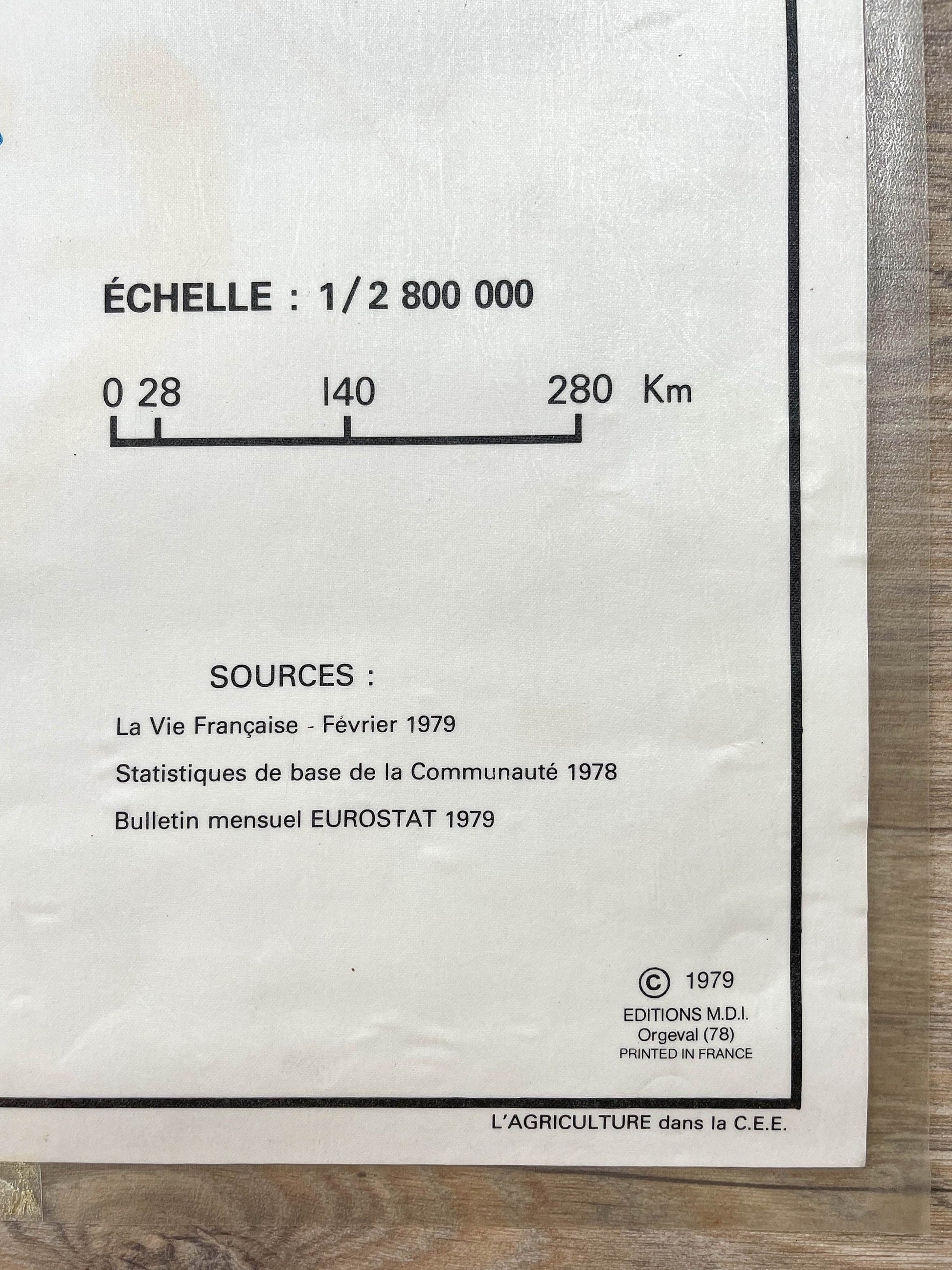 Carte Scolaire vintage L' Agriculture dans la C.E.E / L' économie industrielle dans la C.E.E MDI Année 1979 - violn.fr