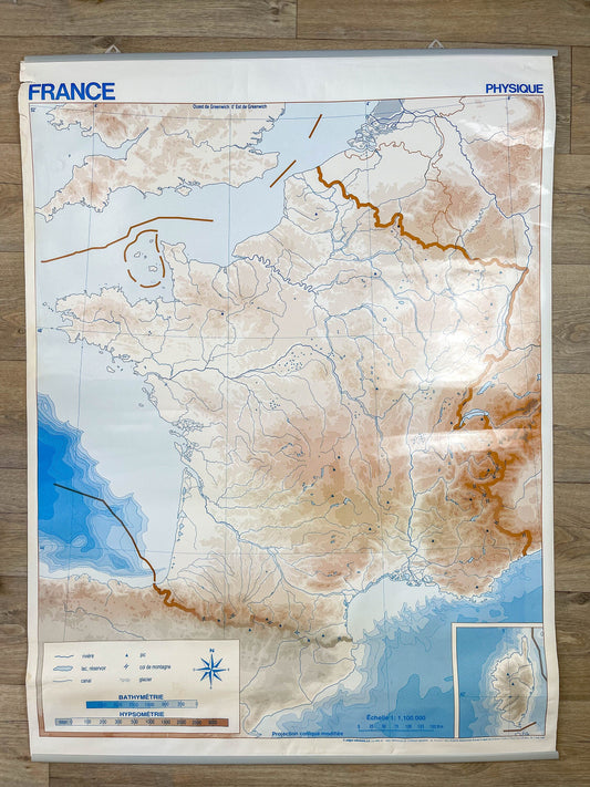 Carte Scolaire vintage FRANCE Edigol 1991 - violn.fr