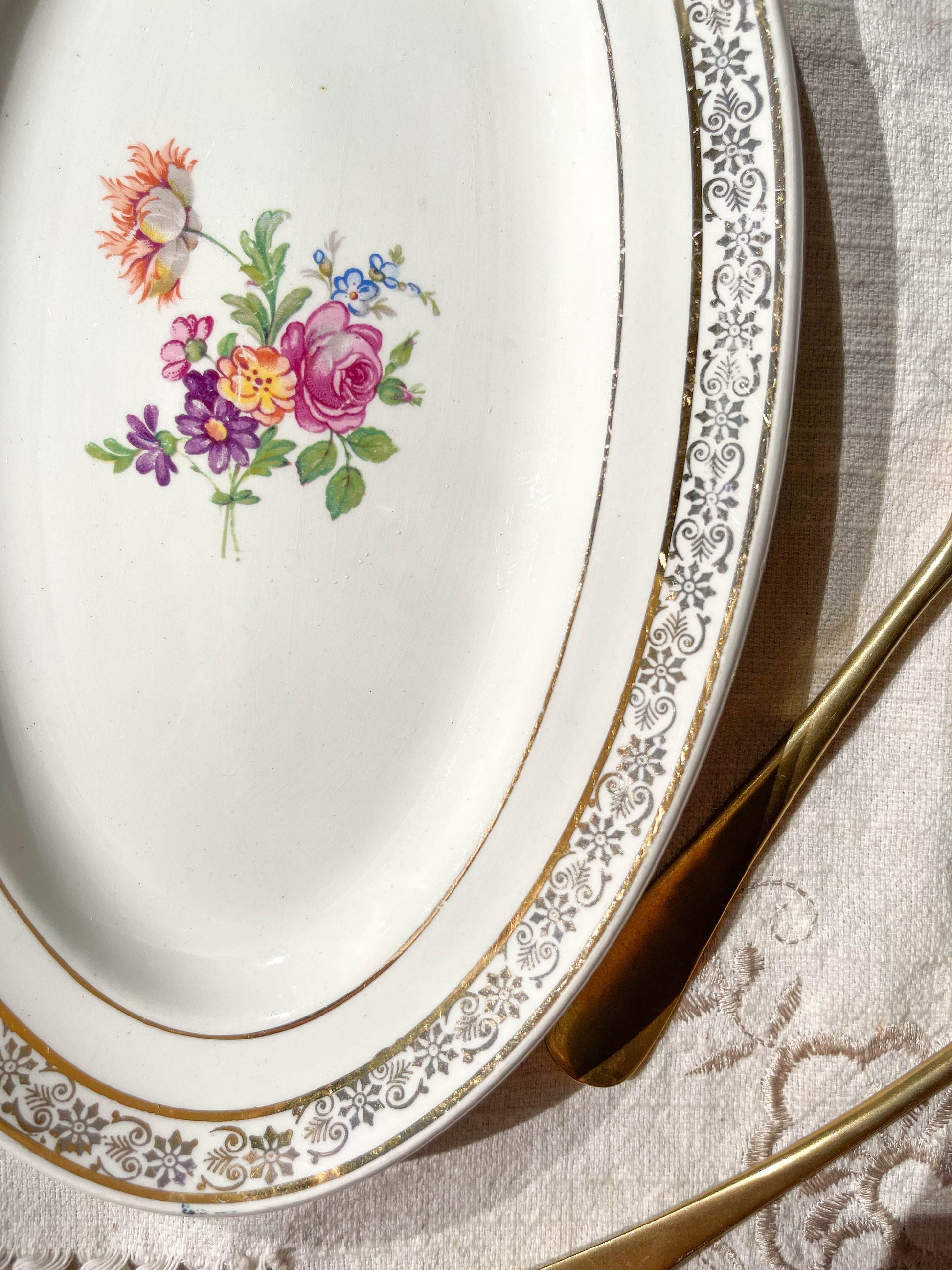 2 Raviers CERANORD EVE en porcelaine motif fleuris - violn.fr