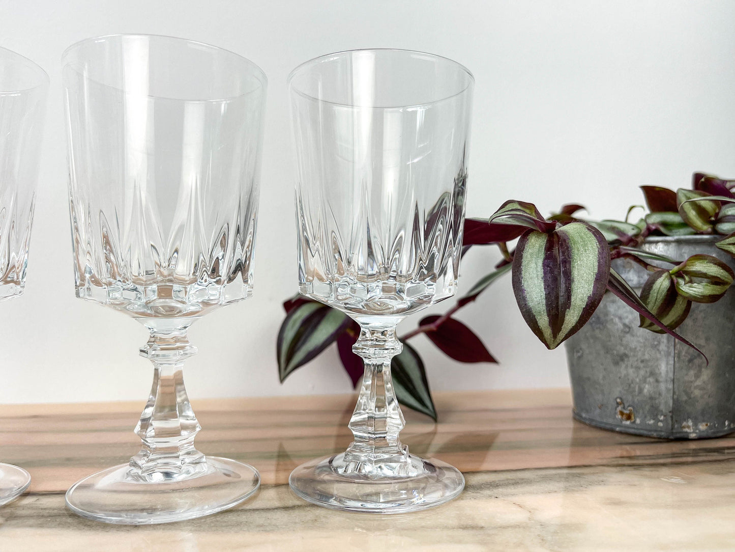 6 Cristal D'Arques Louvre model red wine glasses