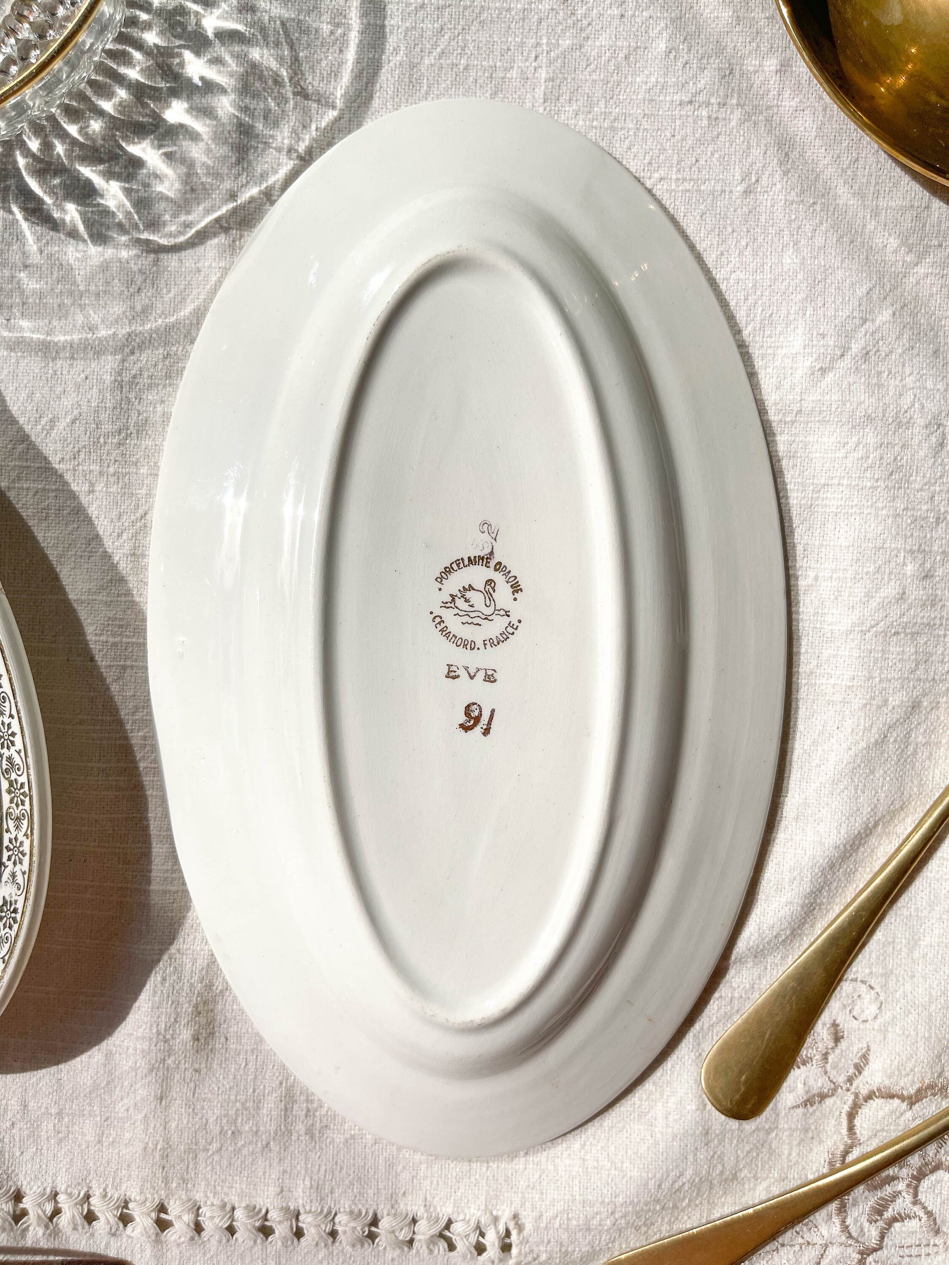 2 Raviers CERANORD EVE en porcelaine motif fleuris - violn.fr