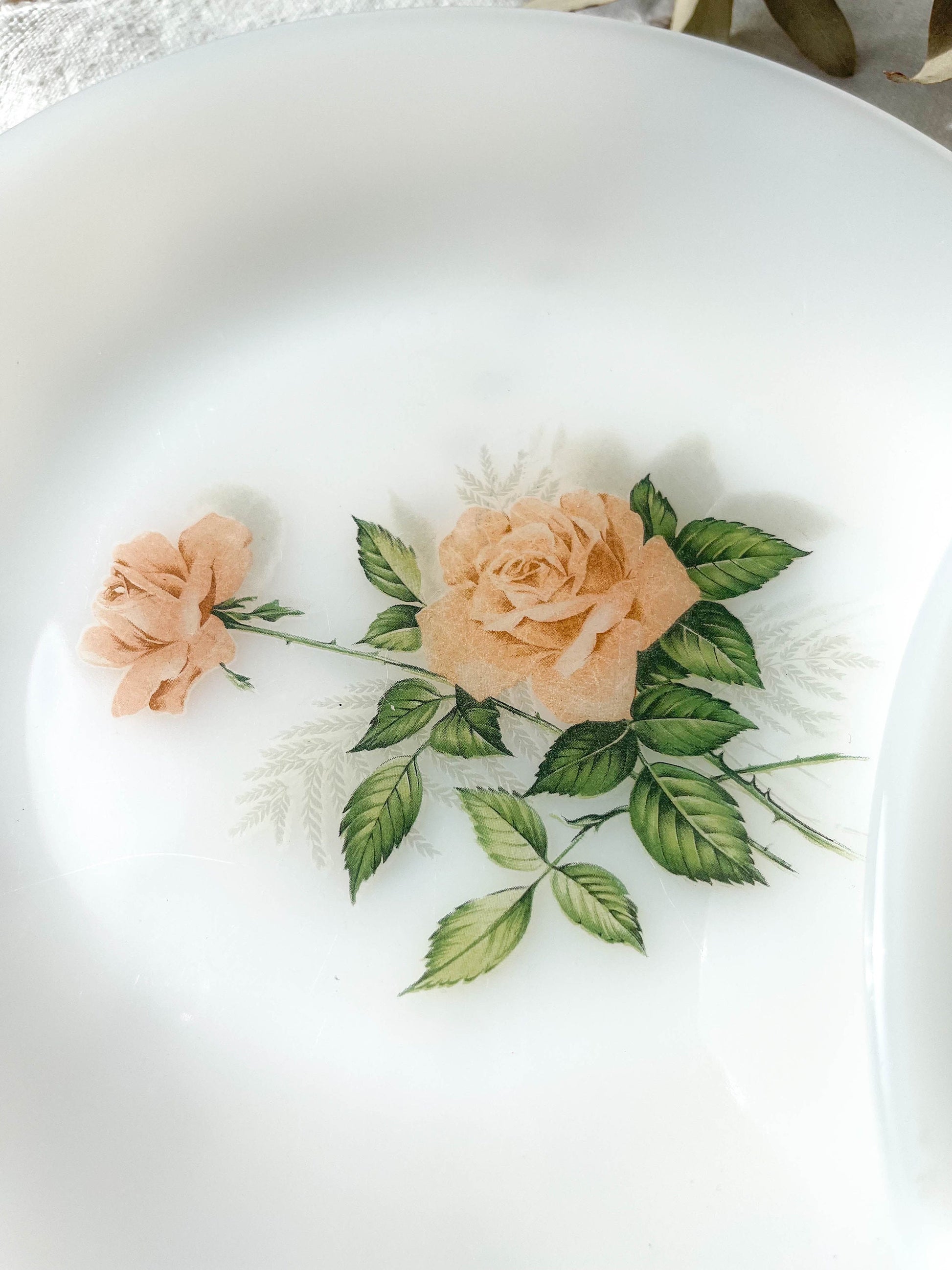 3 Assiettes ARCOPAL fleuris, 1950 - violn.fr