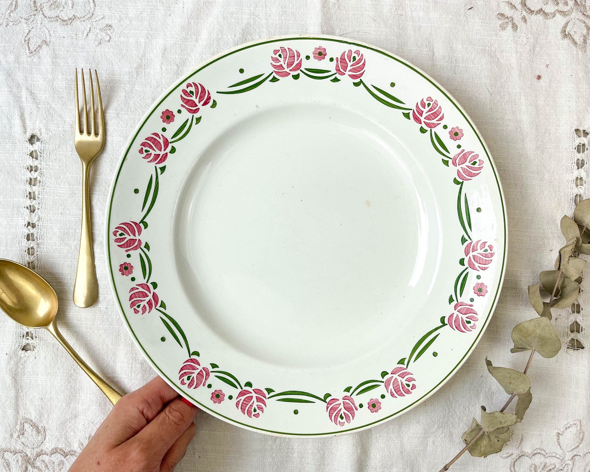 Plat Terre de fer DIGOIN SARREGUEMINES modèle MARIETTE - violn.fr