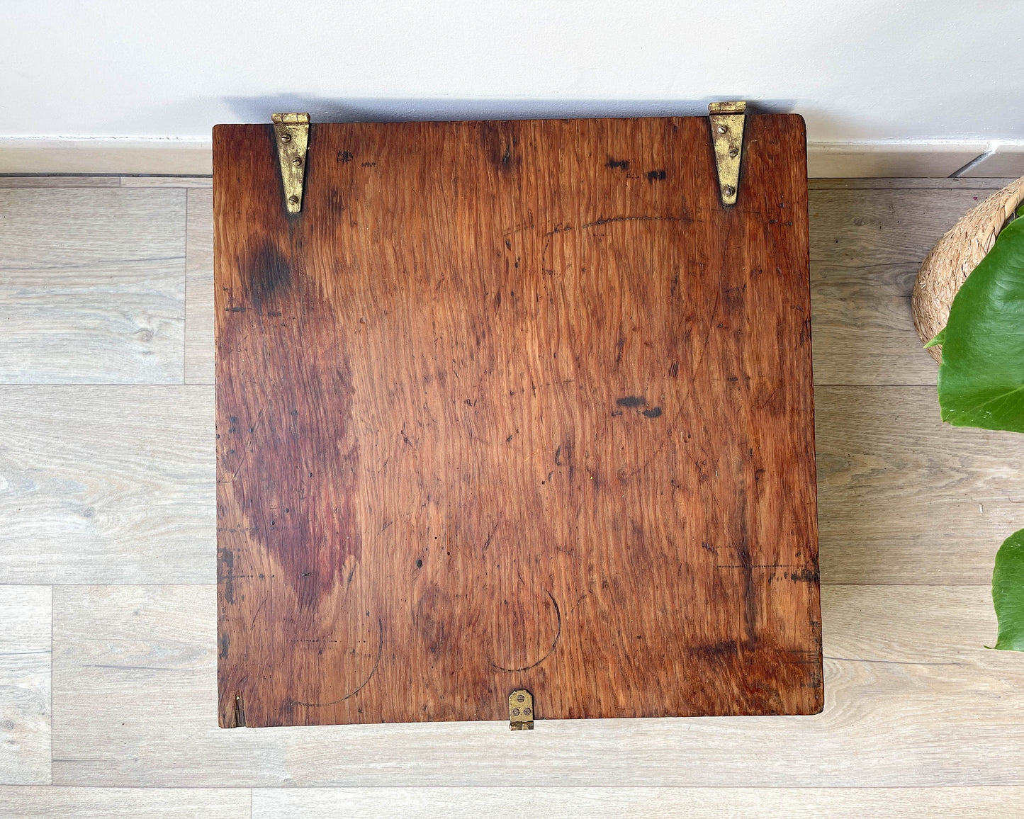 Vintage industrial style wooden locker crate