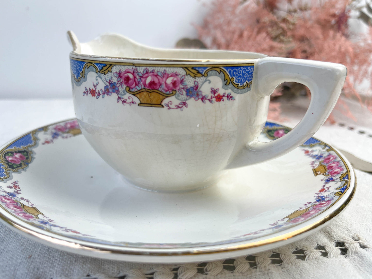 DIGOIN porcelain sauce boat, 1950