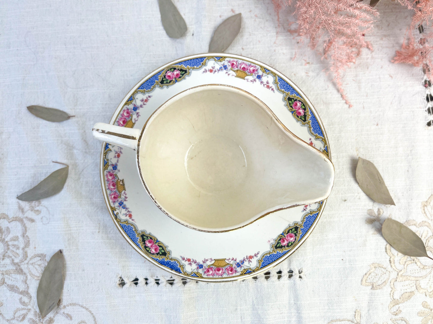 DIGOIN porcelain sauce boat, 1950