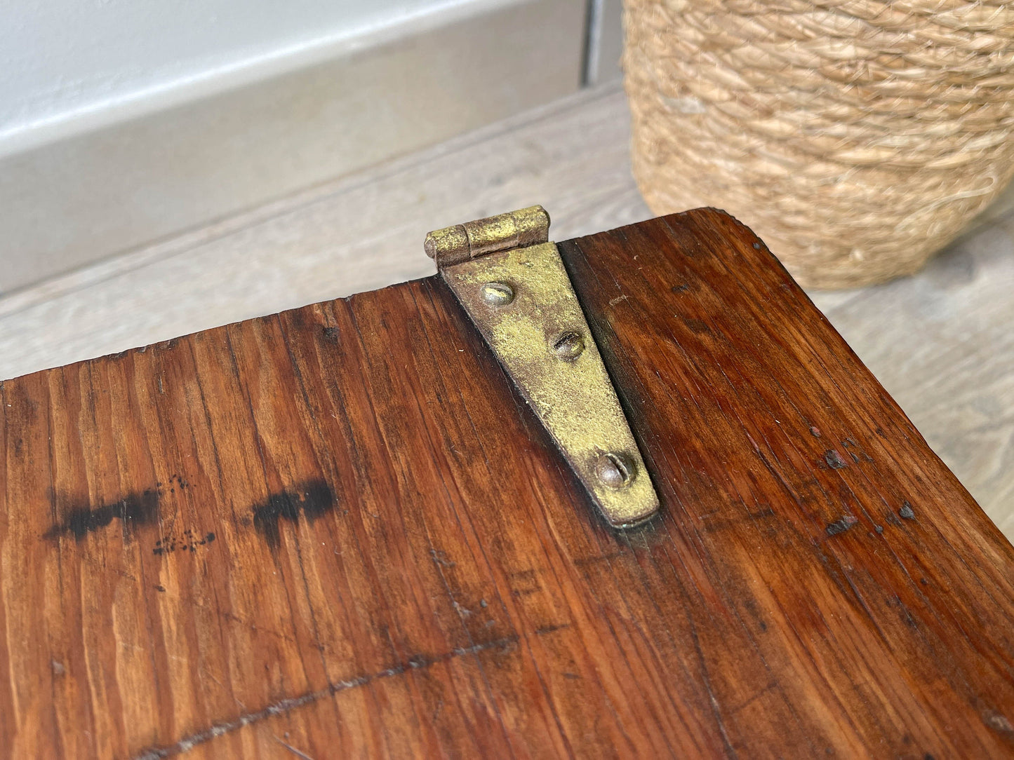 Vintage industrial style wooden locker crate