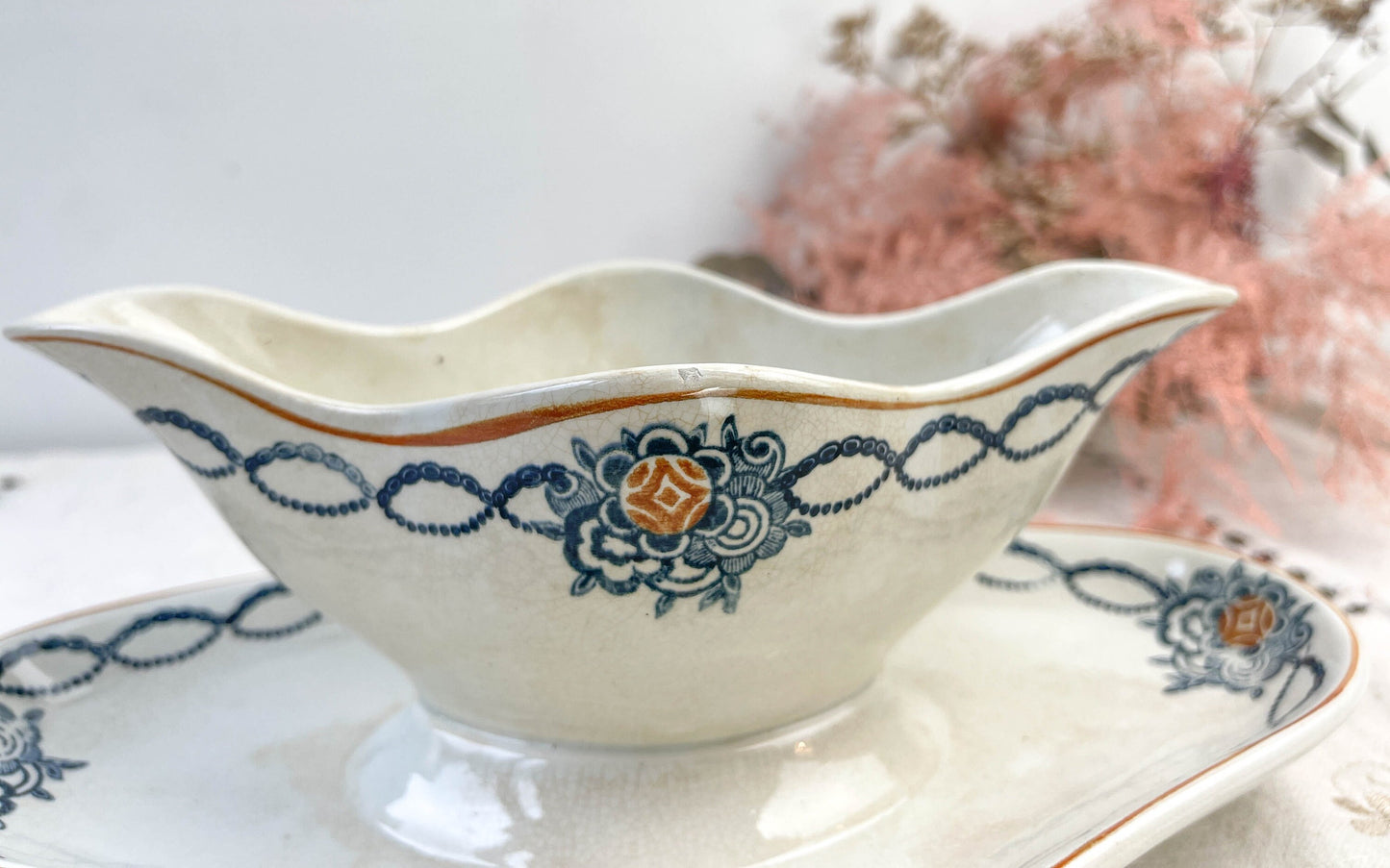 Saucière Terre de fer bleu orange Made in France
