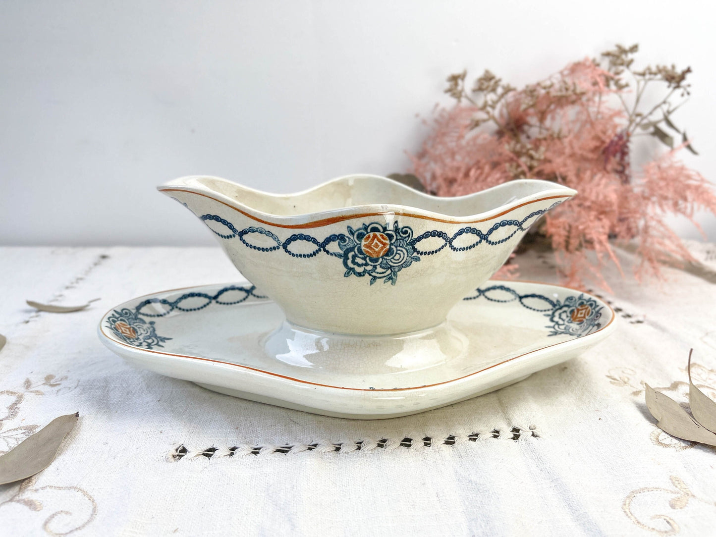 Saucière Terre de fer bleu orange Made in France