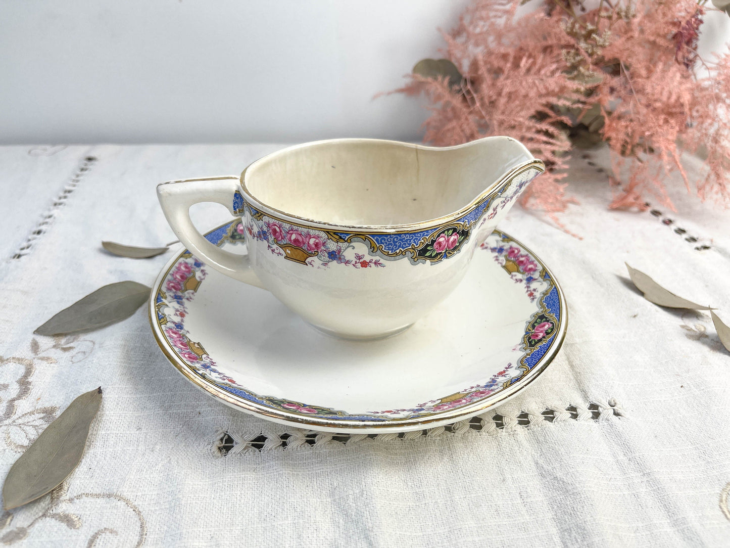 DIGOIN porcelain sauce boat, 1950