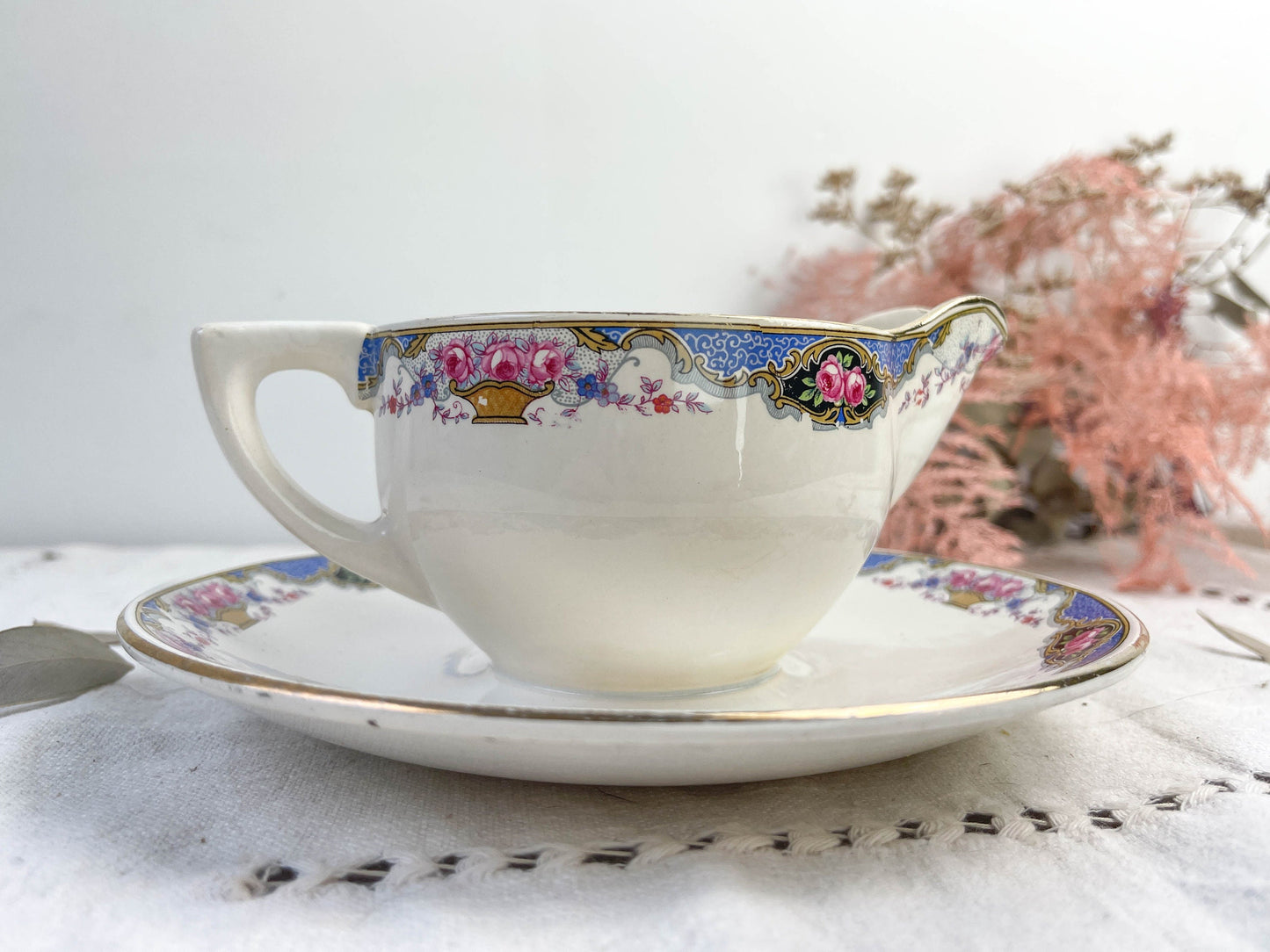 DIGOIN porcelain sauce boat, 1950