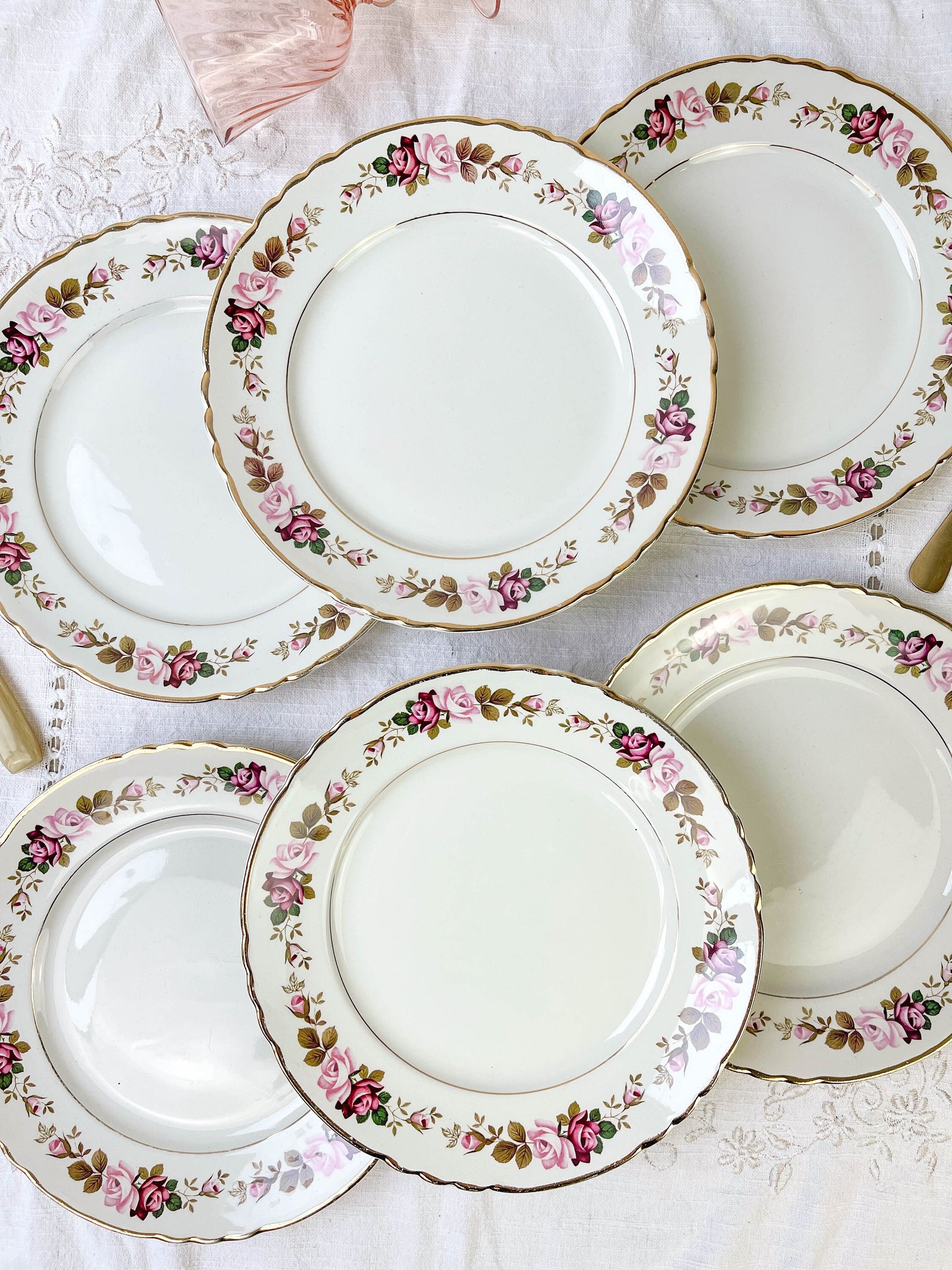 6 Assiettes plates en faïence fleurie MOULIN DES LOUPS modèle Amboise - violn.fr