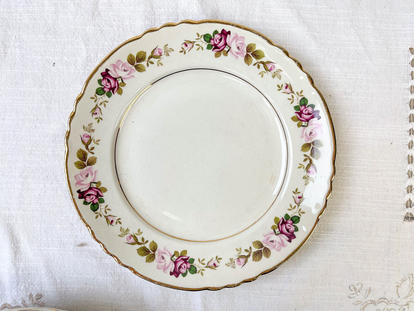 6 Assiettes plates en faïence fleurie MOULIN DES LOUPS modèle Amboise - violn.fr