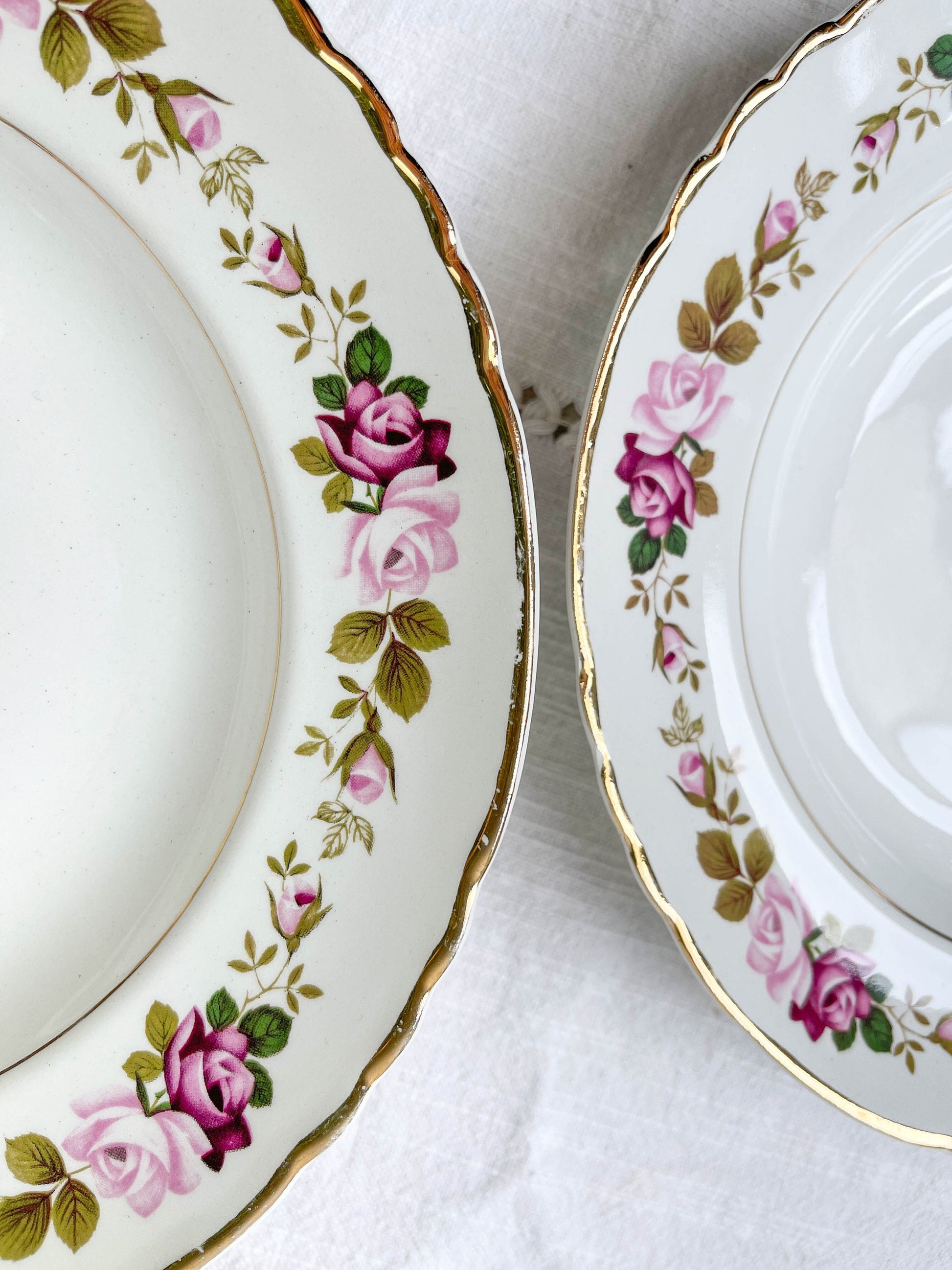 6 Assiettes creuses en faïence fleurie MOULIN DES LOUPS modèle Amboise - violn.fr