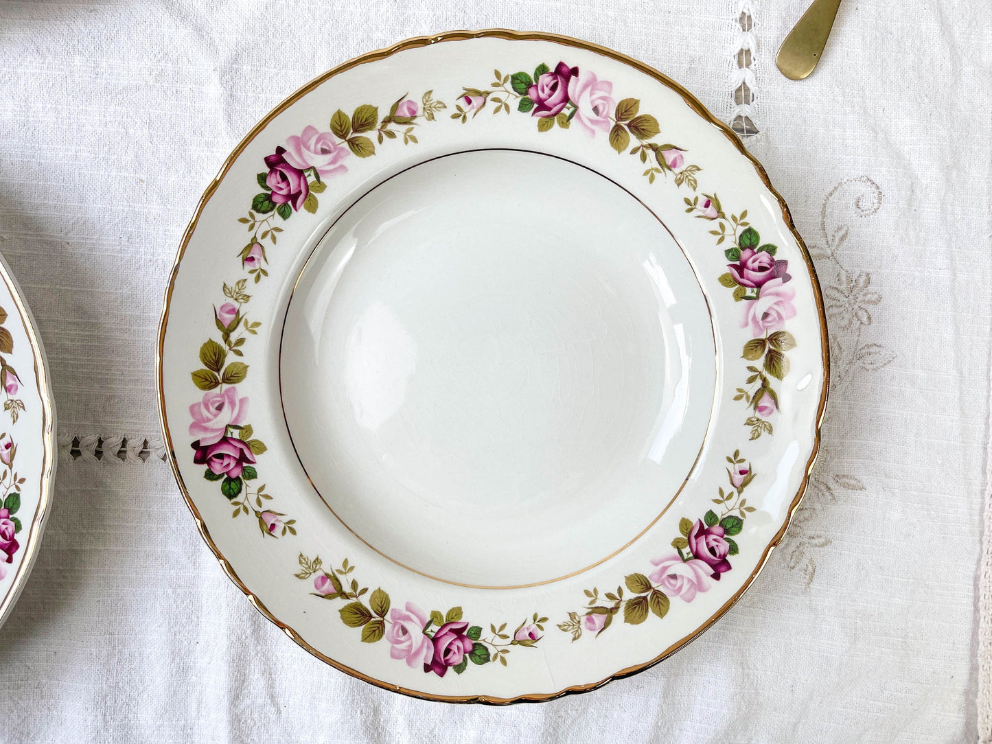6 Assiettes creuses en faïence fleurie MOULIN DES LOUPS modèle Amboise - violn.fr