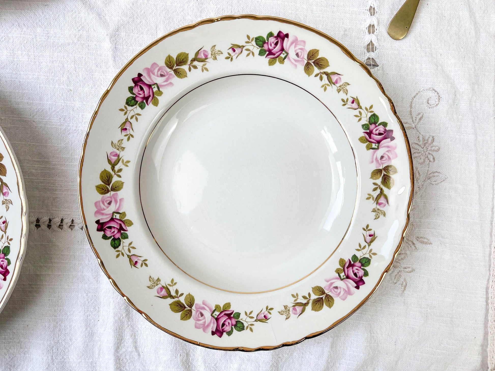 6 Assiettes creuses en faïence fleurie MOULIN DES LOUPS modèle Amboise - violn.fr