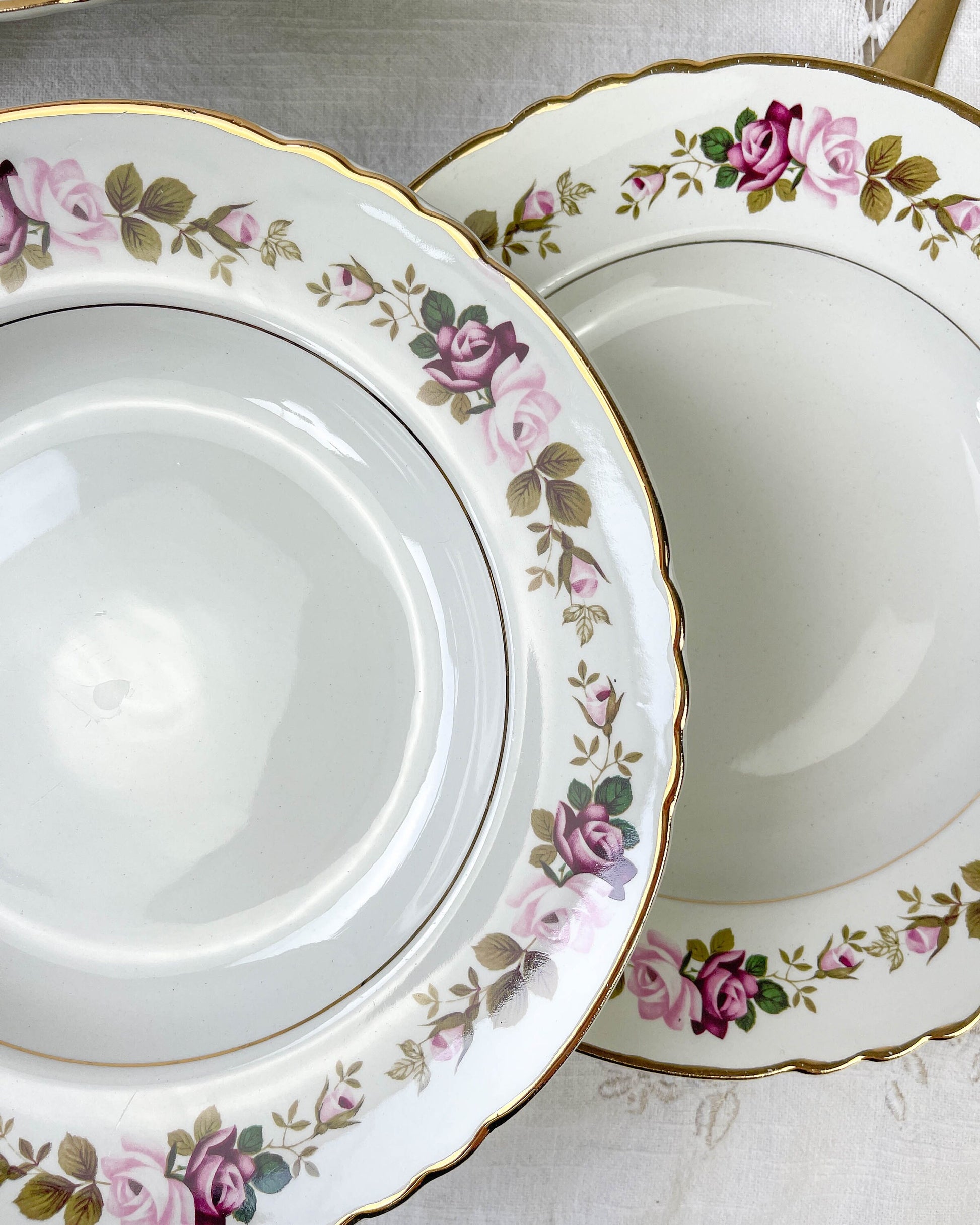 6 Assiettes creuses en faïence fleurie MOULIN DES LOUPS modèle Amboise - violn.fr