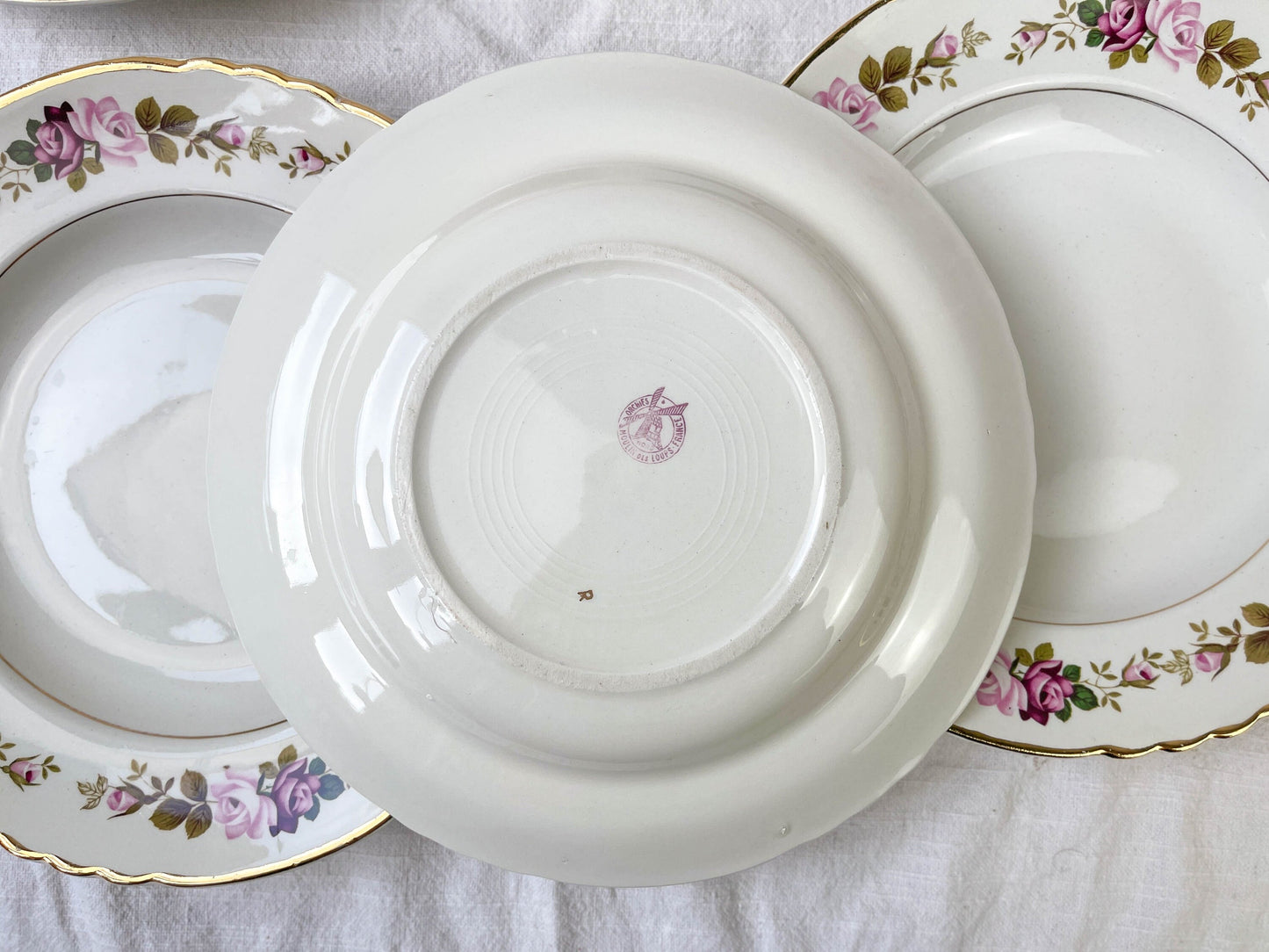 6 Assiettes creuses en faïence fleurie MOULIN DES LOUPS modèle Amboise - violn.fr
