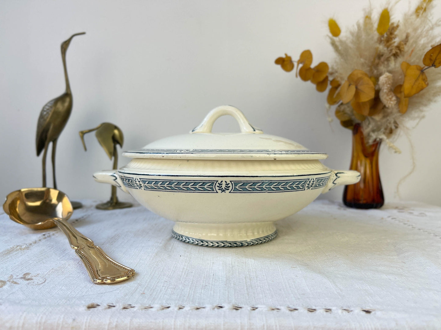 Petite Soupière vintage Terre de fer bleu SALINS modèle Castellane - violn.fr