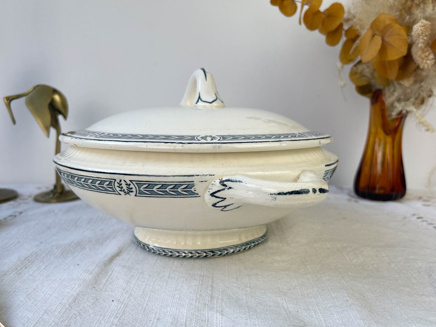 Petite Soupière vintage Terre de fer bleu SALINS modèle Castellane - violn.fr