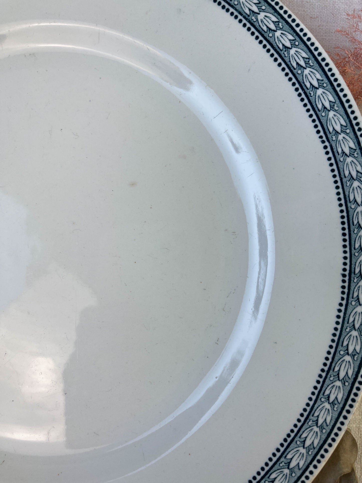 Plat rond Terre de fer St Amand & Hamage modèle LAURIER - violn.fr