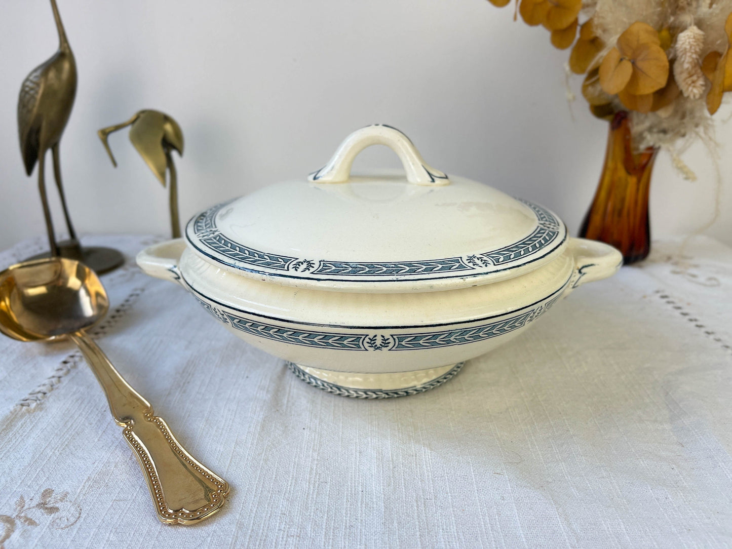 Petite Soupière vintage Terre de fer bleu SALINS modèle Castellane - violn.fr