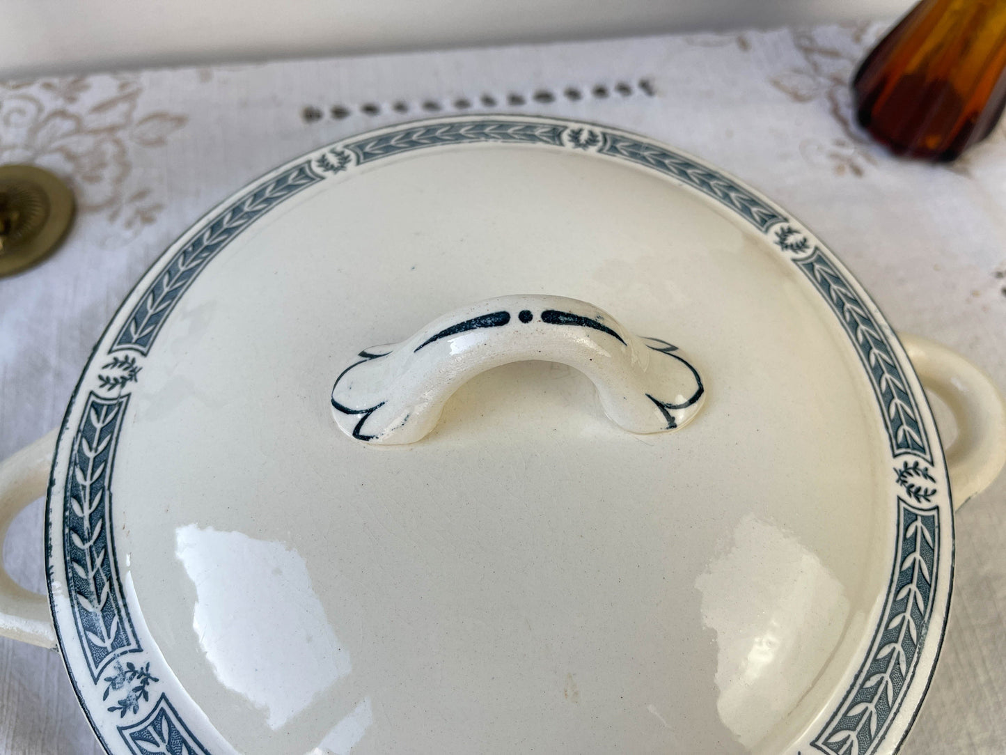 Petite Soupière vintage Terre de fer bleu SALINS modèle Castellane - violn.fr