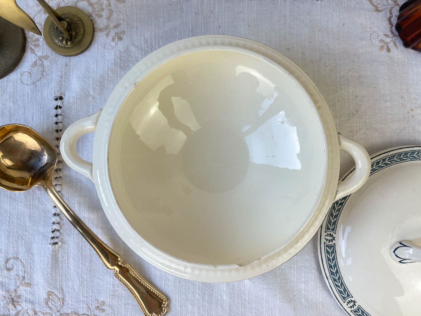 Petite Soupière vintage Terre de fer bleu SALINS modèle Castellane - violn.fr