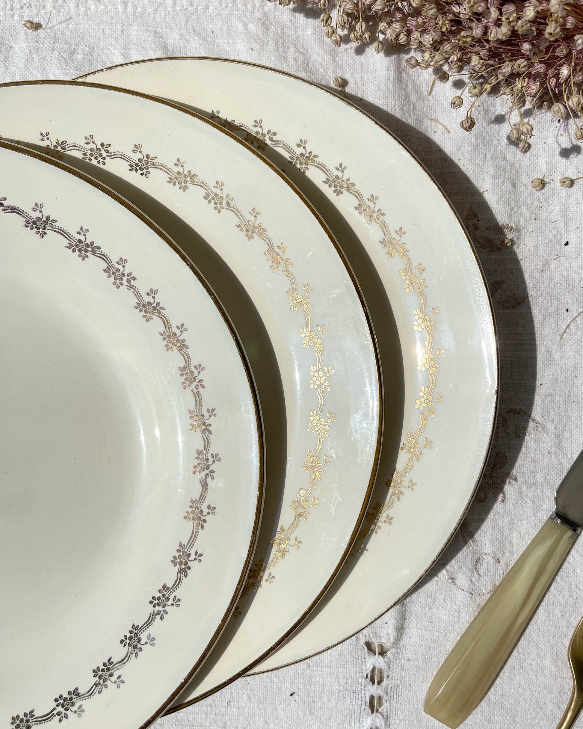 6 Assiettes plates en porcelaine opaque DIGOIN modèle SUZY - violn.fr