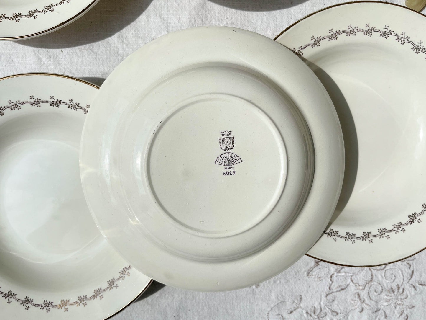 6 Assiettes creuses en porcelaine opaque DIGOIN modèle SUZY - violn.fr