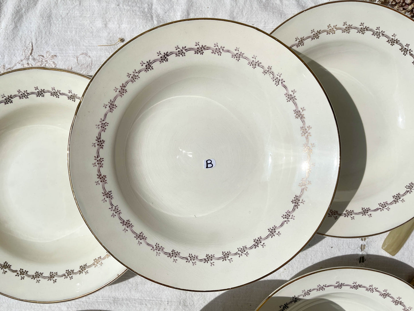 6 Assiettes creuses en porcelaine opaque DIGOIN modèle SUZY - violn.fr