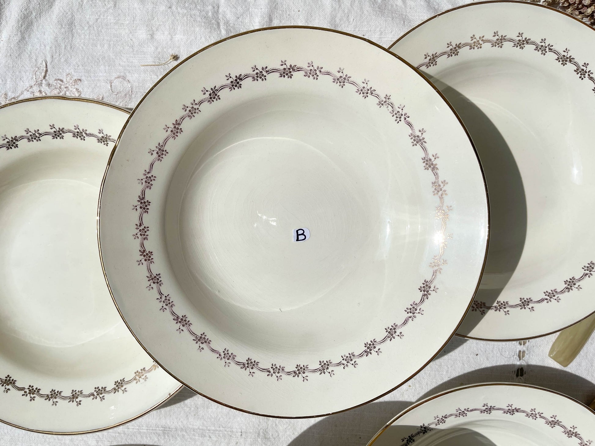 6 Assiettes creuses en porcelaine opaque DIGOIN modèle SUZY - violn.fr
